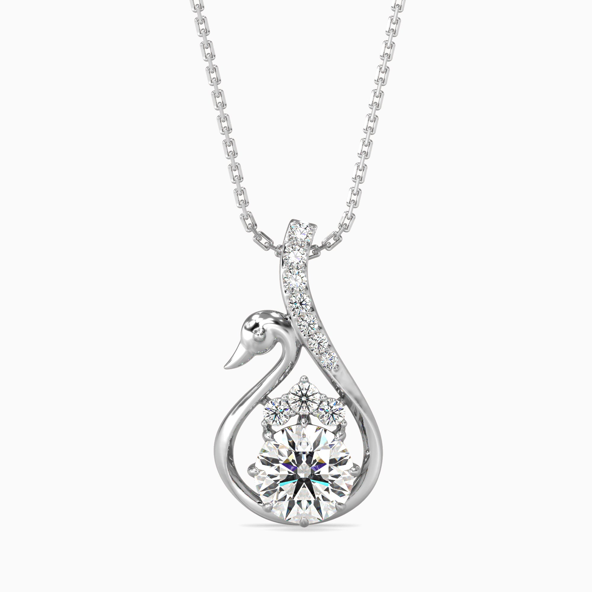 Carlota Diamond Solitaire Pendant-Silver