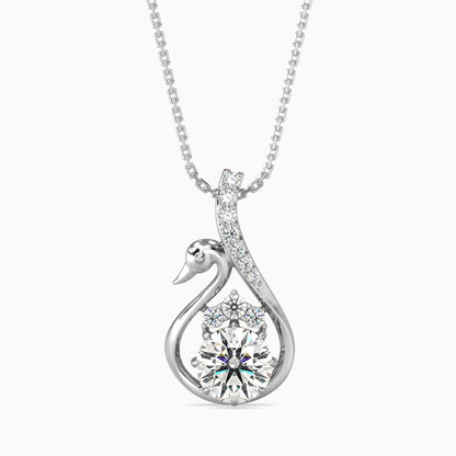 Carlota Diamond Solitaire Pendant-Silver