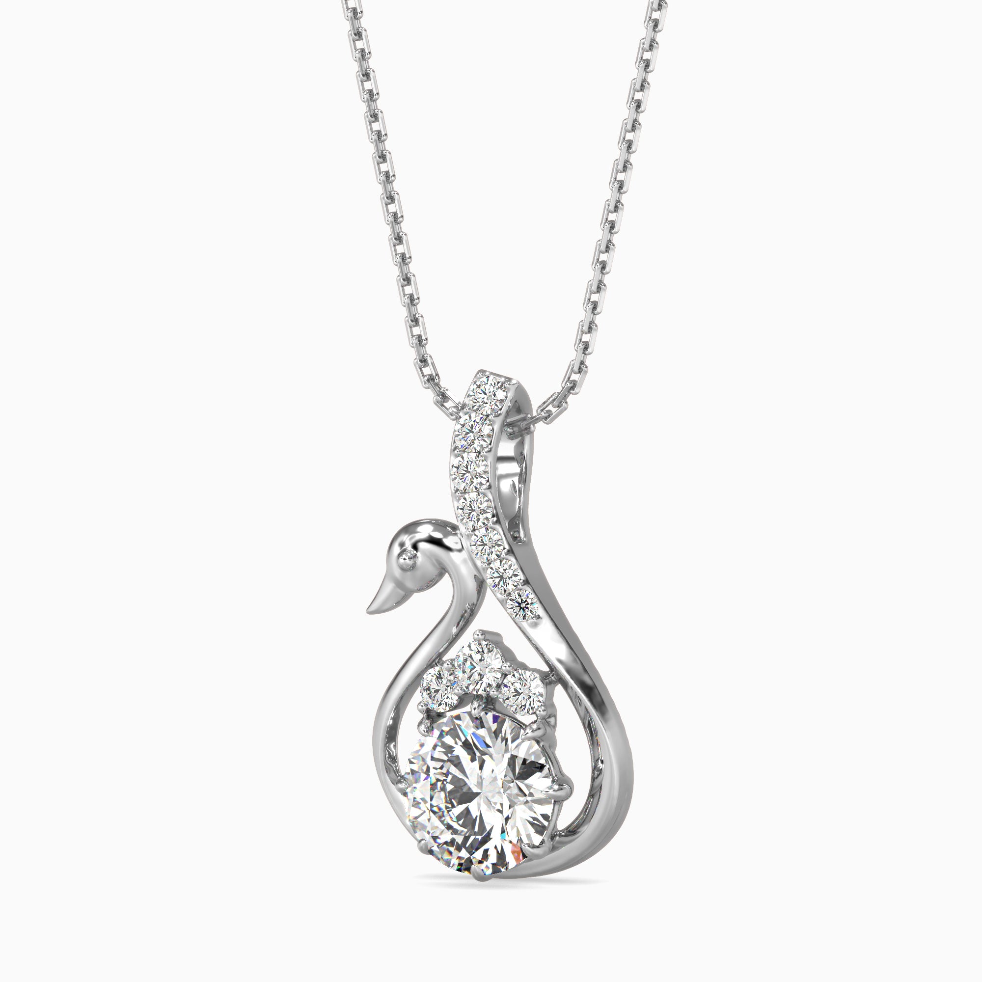 Carlota Diamond Solitaire Pendant-Silver