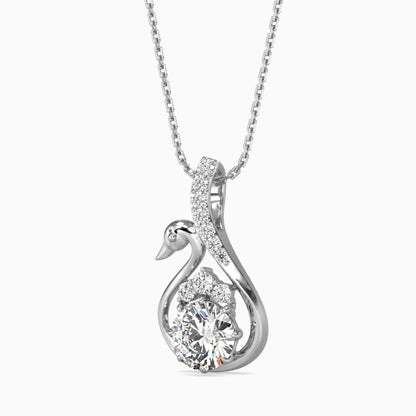Carlota Diamond Solitaire Pendant-Silver