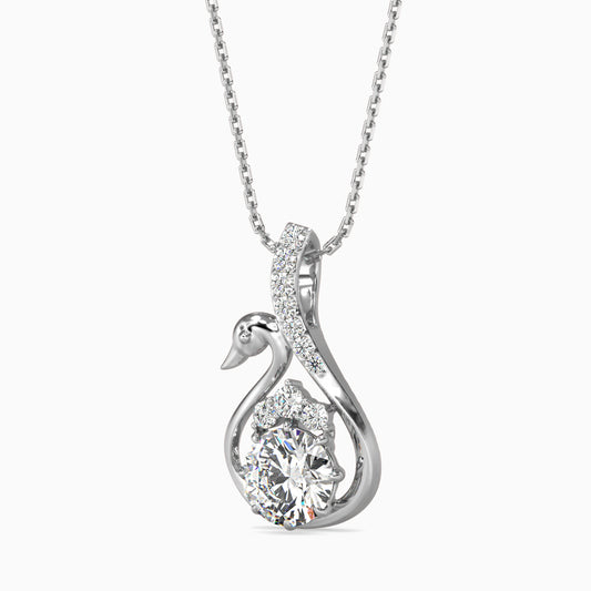 Carlota Diamond Solitaire Pendant-Silver