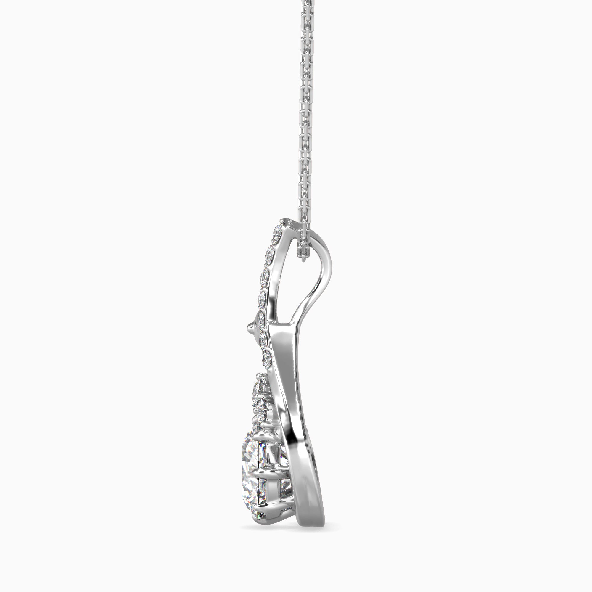 Carlota Diamond Solitaire Pendant-Silver