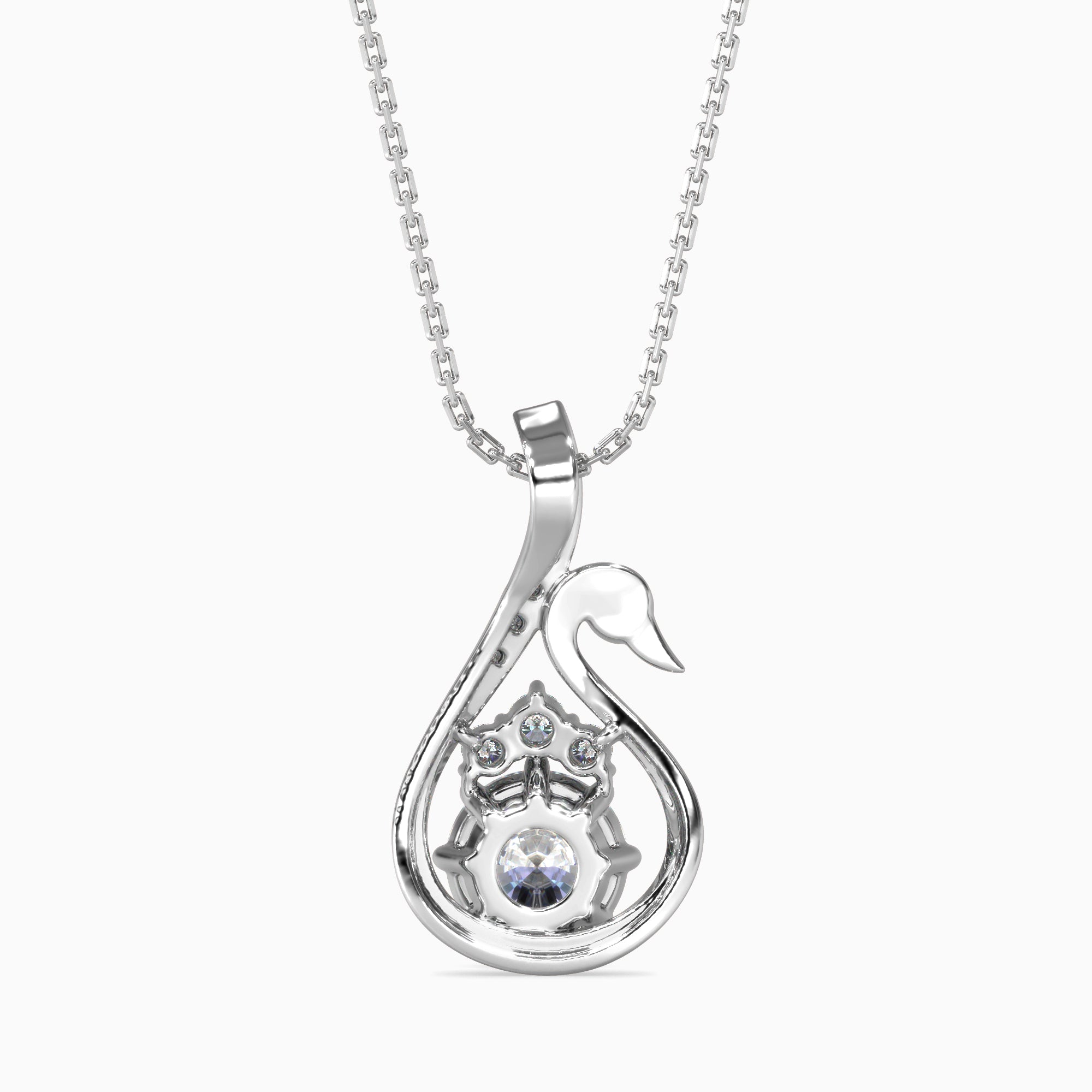 Carlota Diamond Solitaire Pendant-Silver