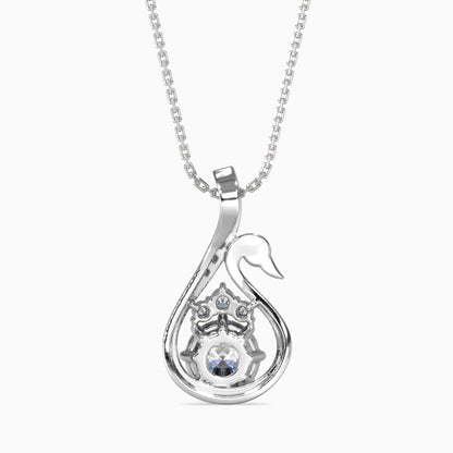 Carlota Diamond Solitaire Pendant-Silver