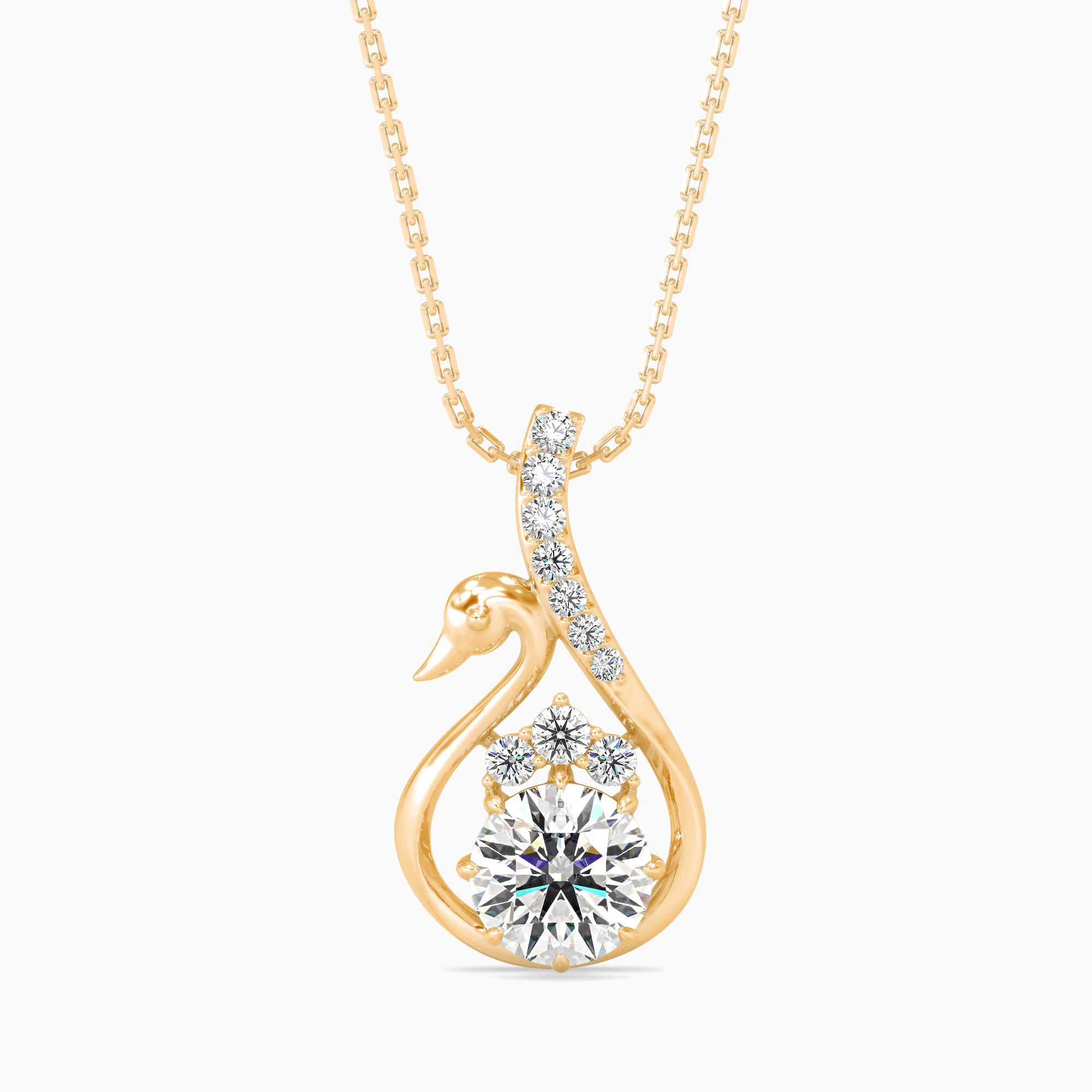 Carlota Diamond Solitaire Pendant-Golden