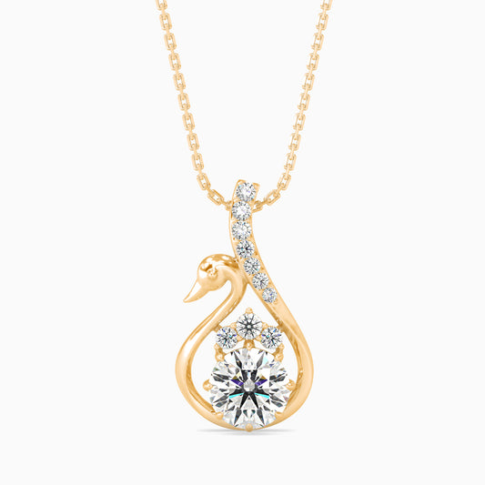 Carlota Diamond Solitaire Pendant-Golden