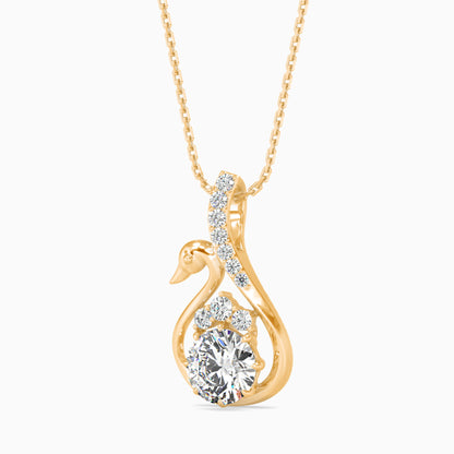 Carlota Diamond Solitaire Pendant-Golden