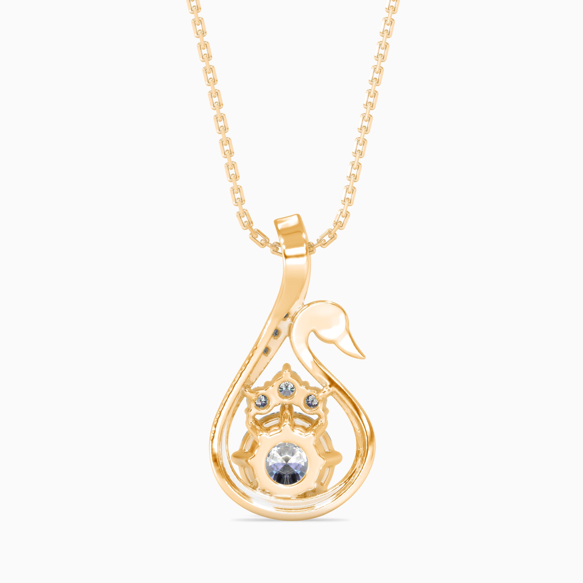 Carlota Diamond Solitaire Pendant-Golden