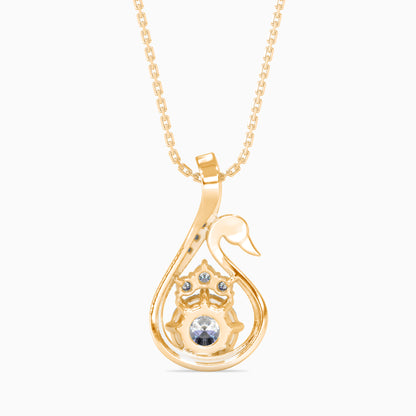 Carlota Diamond Solitaire Pendant-Golden