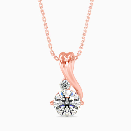 Piec Diamond Solitaire Pendant-Rose Gold