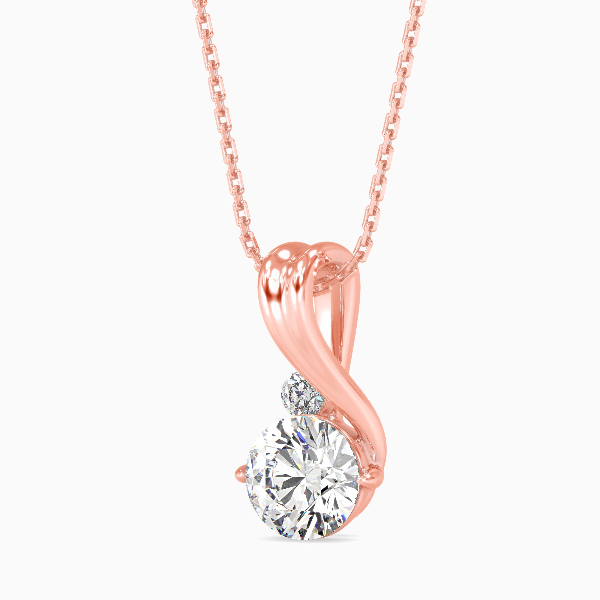 Piec Diamond Solitaire Pendant-Rose Gold