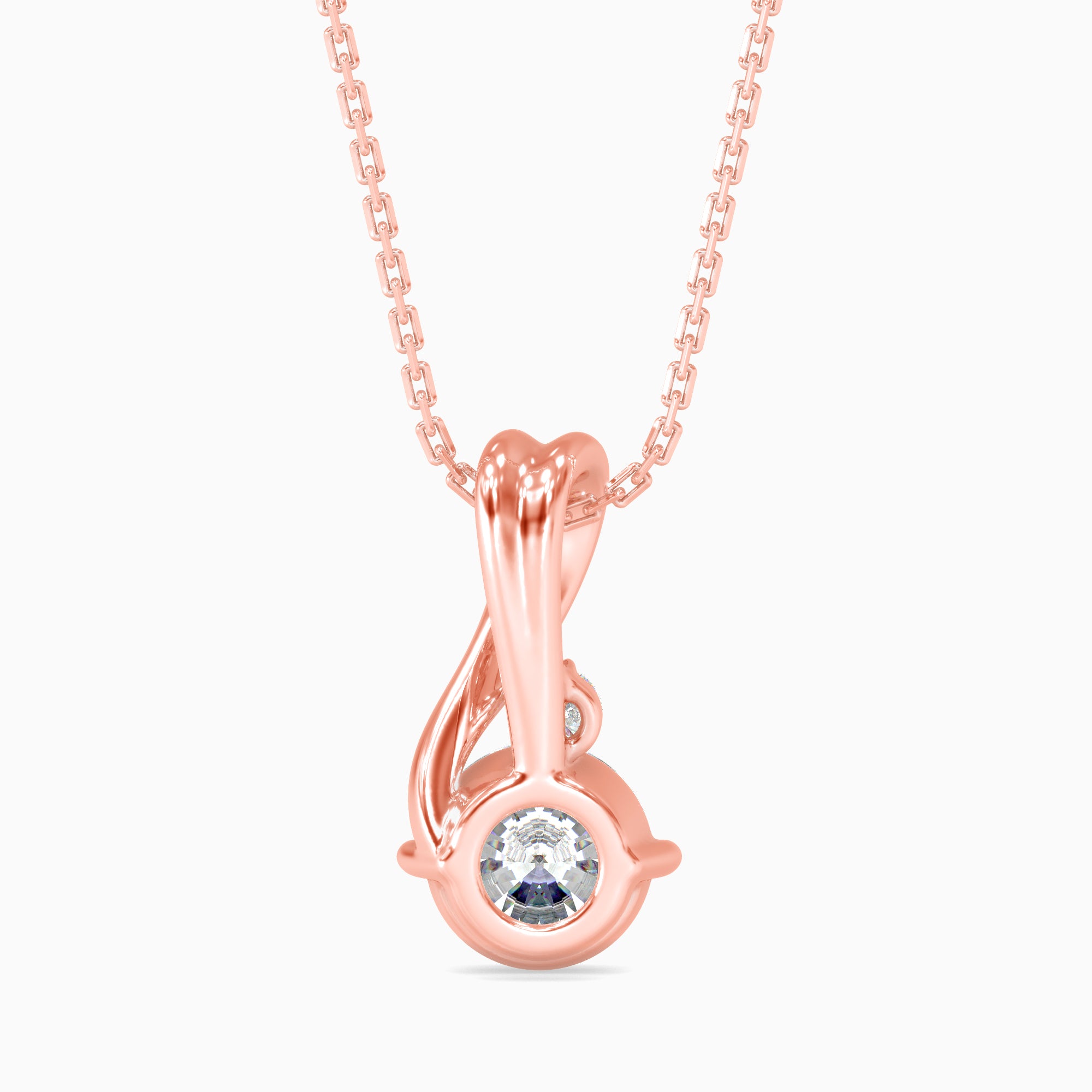 Piec Diamond Solitaire Pendant-Rose Gold