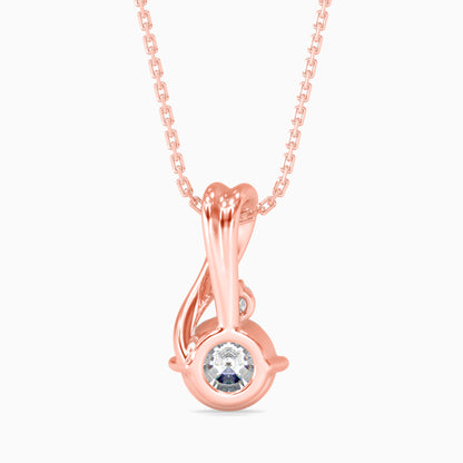 Piec Diamond Solitaire Pendant-Rose Gold