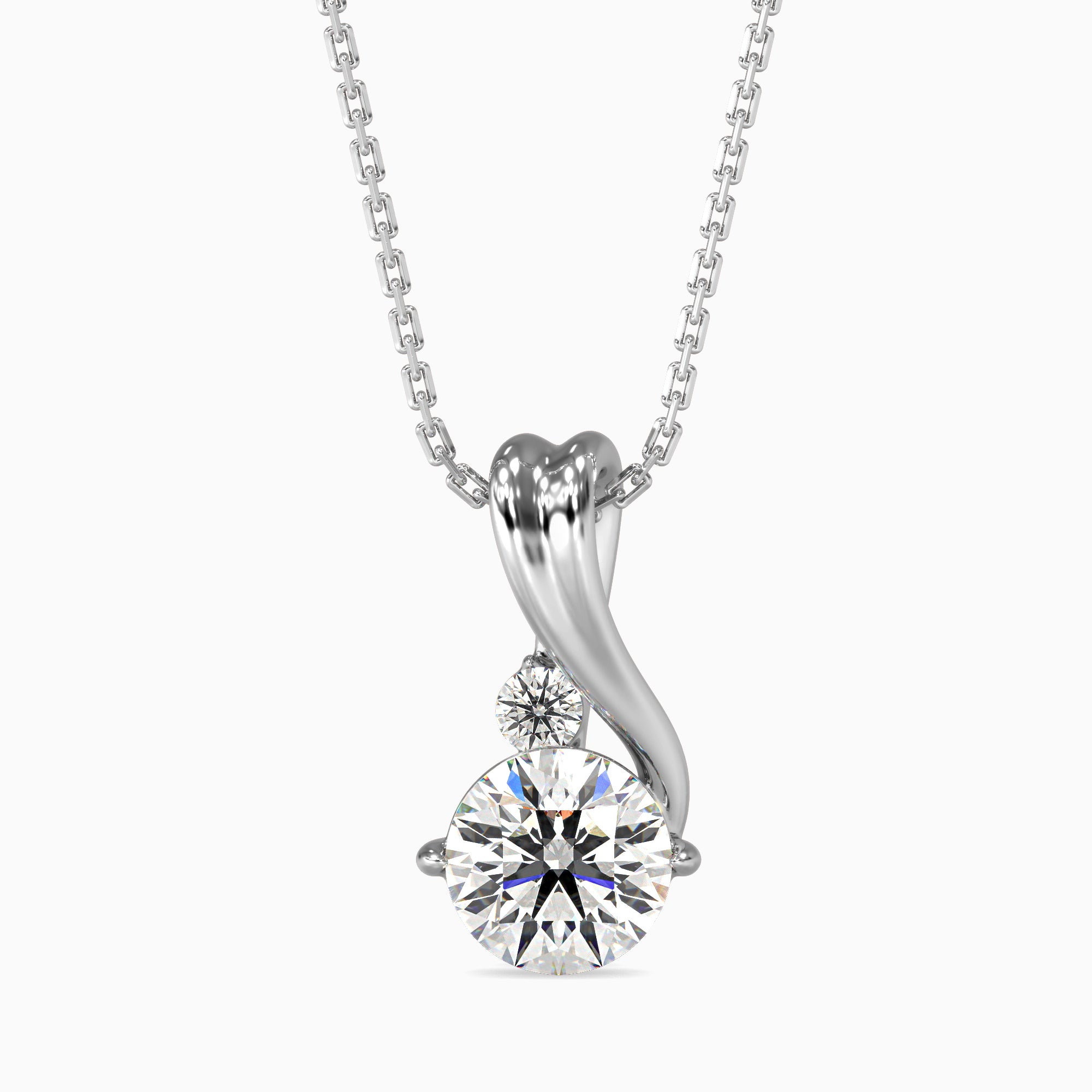 Piec Diamond Solitaire Pendant-Silver