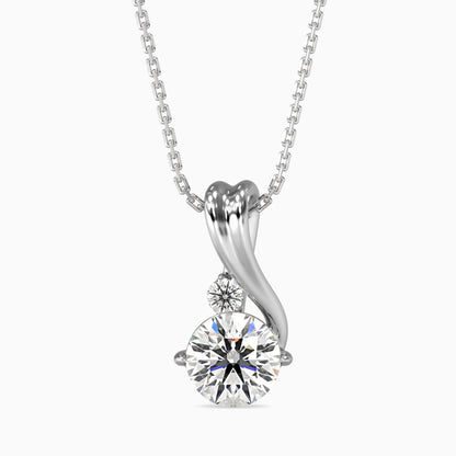 Piec Diamond Solitaire Pendant-Silver