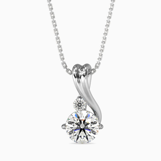 Piec Diamond Solitaire Pendant-Silver