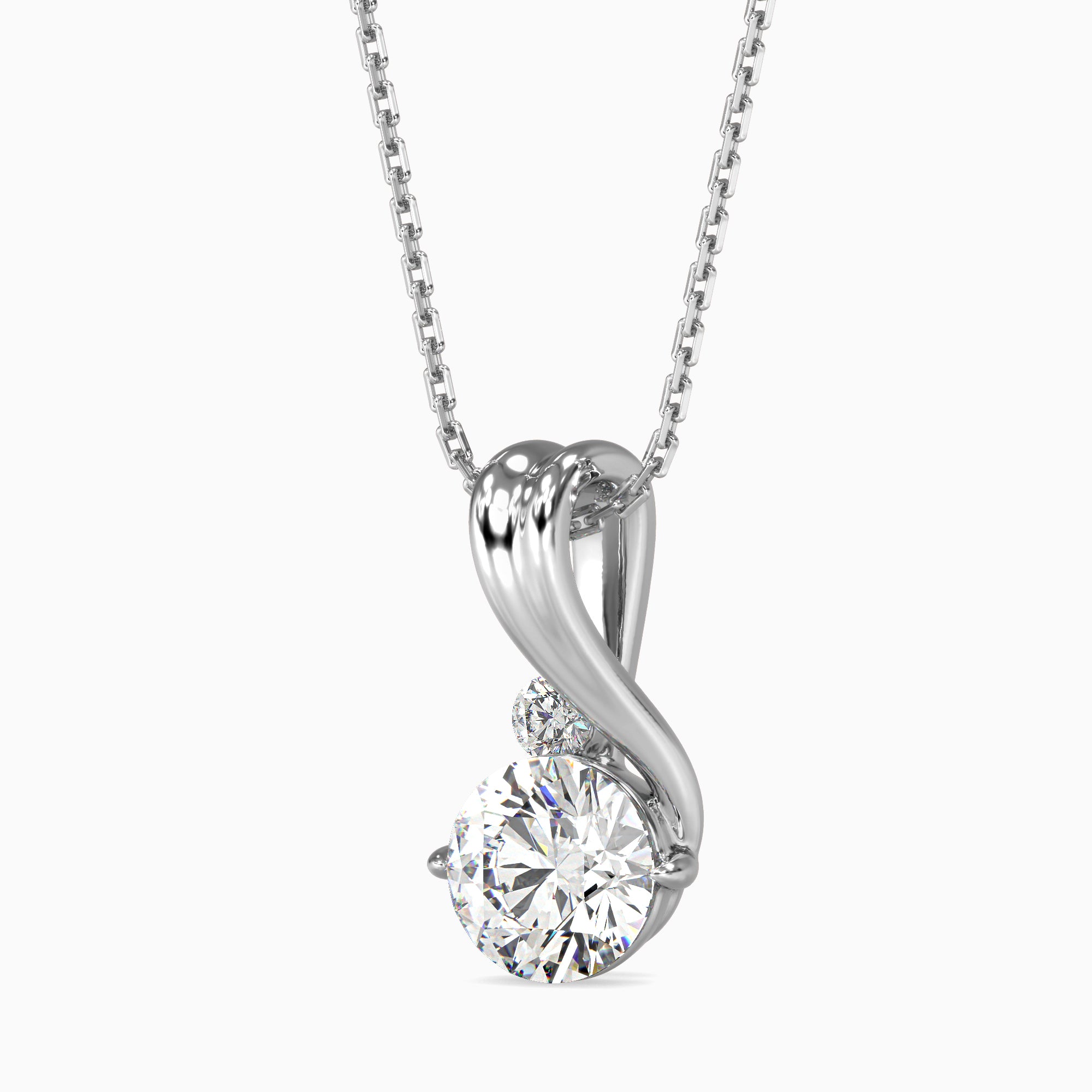 Piec Diamond Solitaire Pendant-Silver