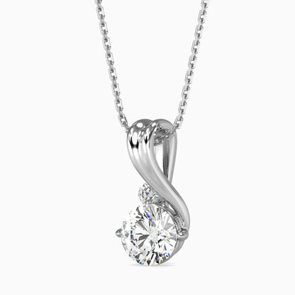 Piec Diamond Solitaire Pendant-Silver