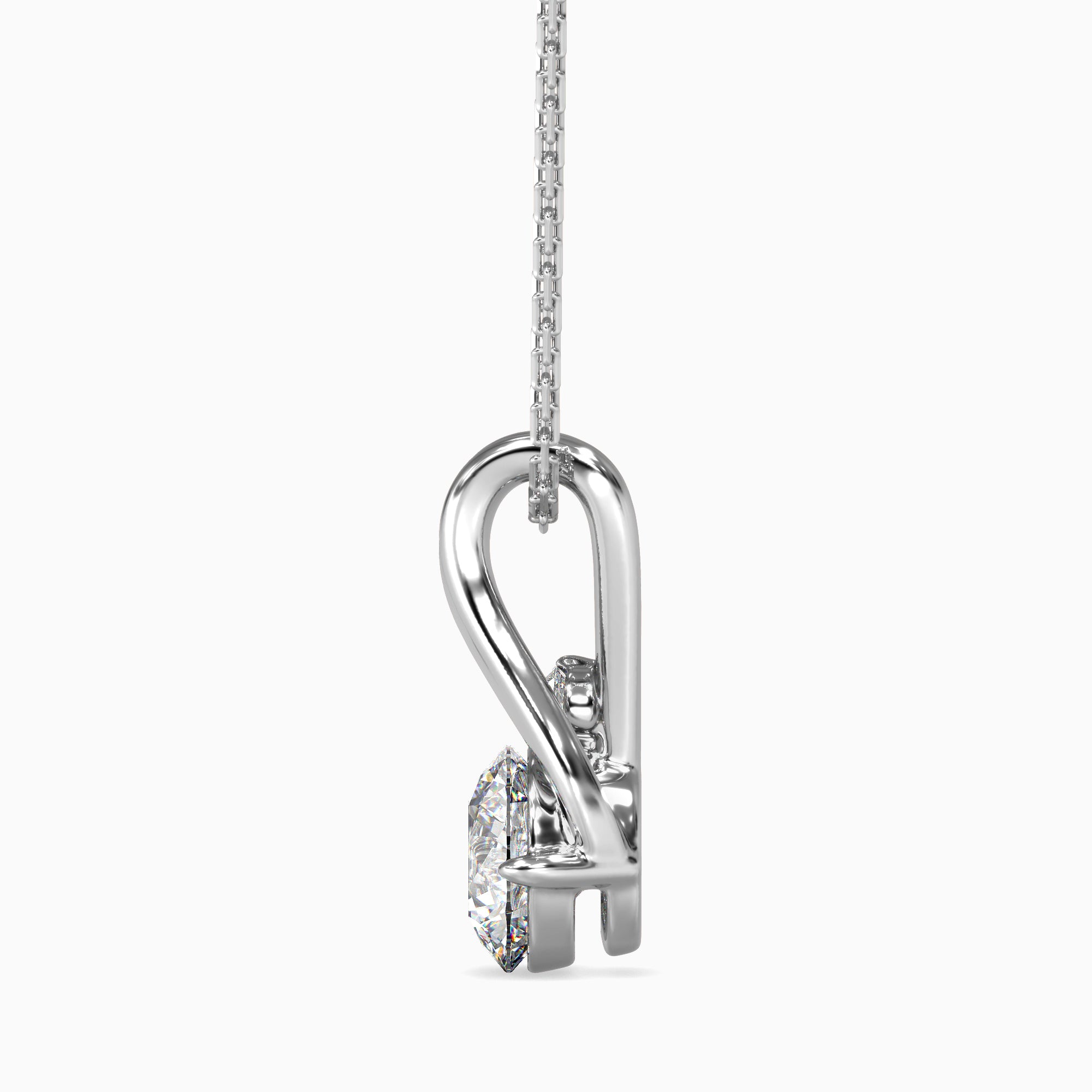Piec Diamond Solitaire Pendant-Silver