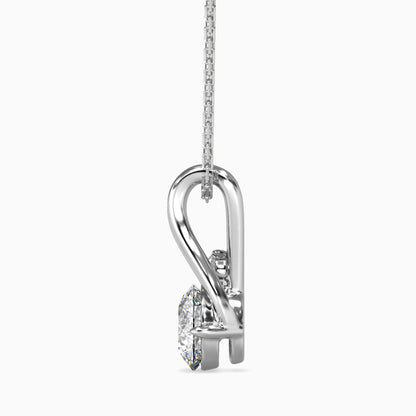 Piec Diamond Solitaire Pendant-Silver