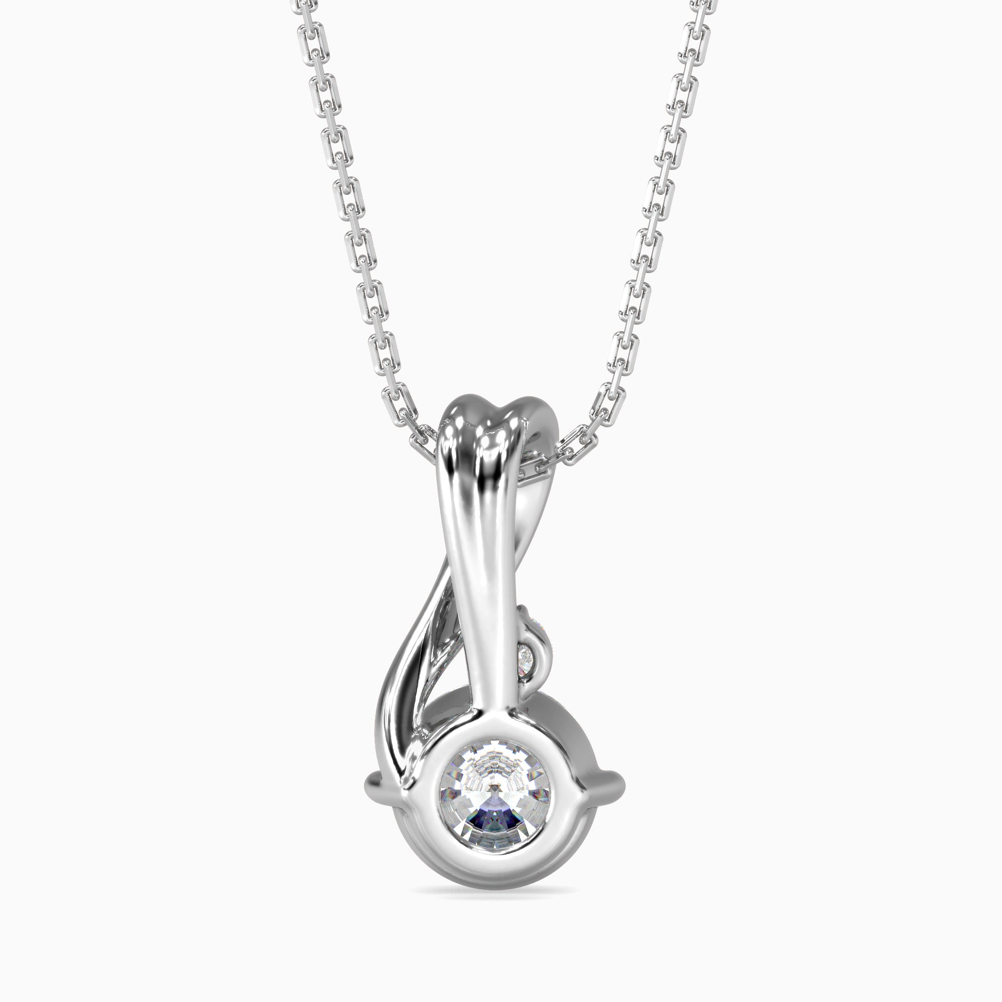 Piec Diamond Solitaire Pendant-Silver