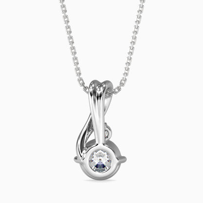 Piec Diamond Solitaire Pendant-Silver