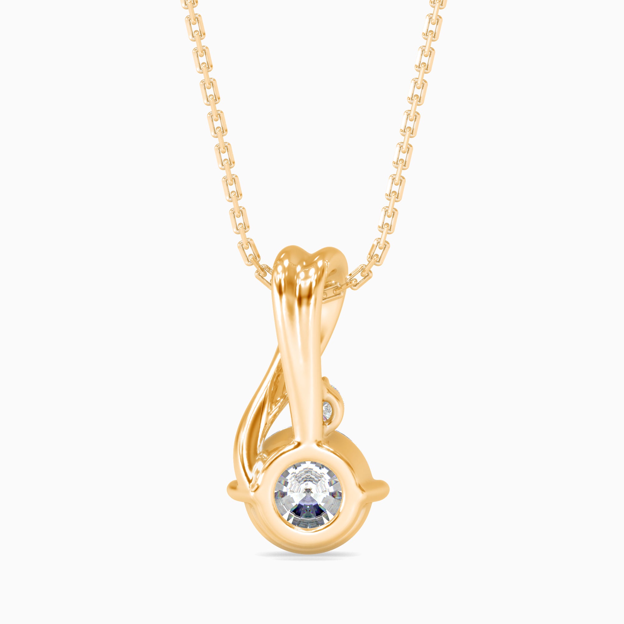 Piec Diamond Solitaire Pendant-Golden