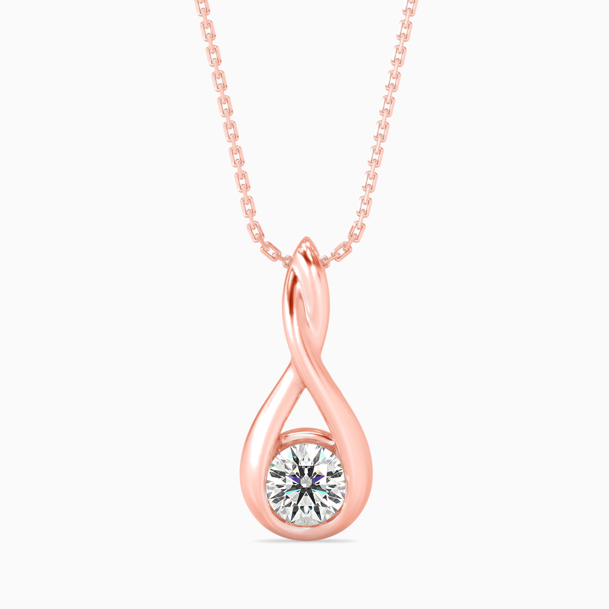 Healer Solitaire Diamond Pendant-Rose Gold