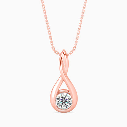Healer Solitaire Diamond Pendant-Rose Gold