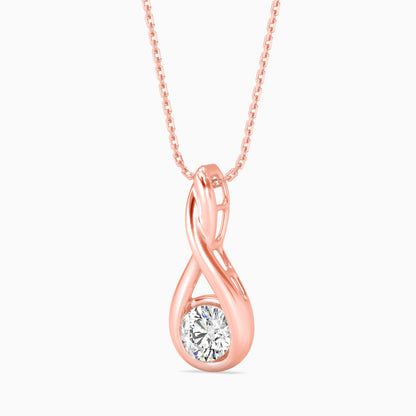 Healer Solitaire Diamond Pendant-Rose Gold