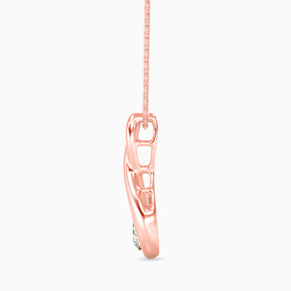 Healer Solitaire Diamond Pendant-Rose Gold