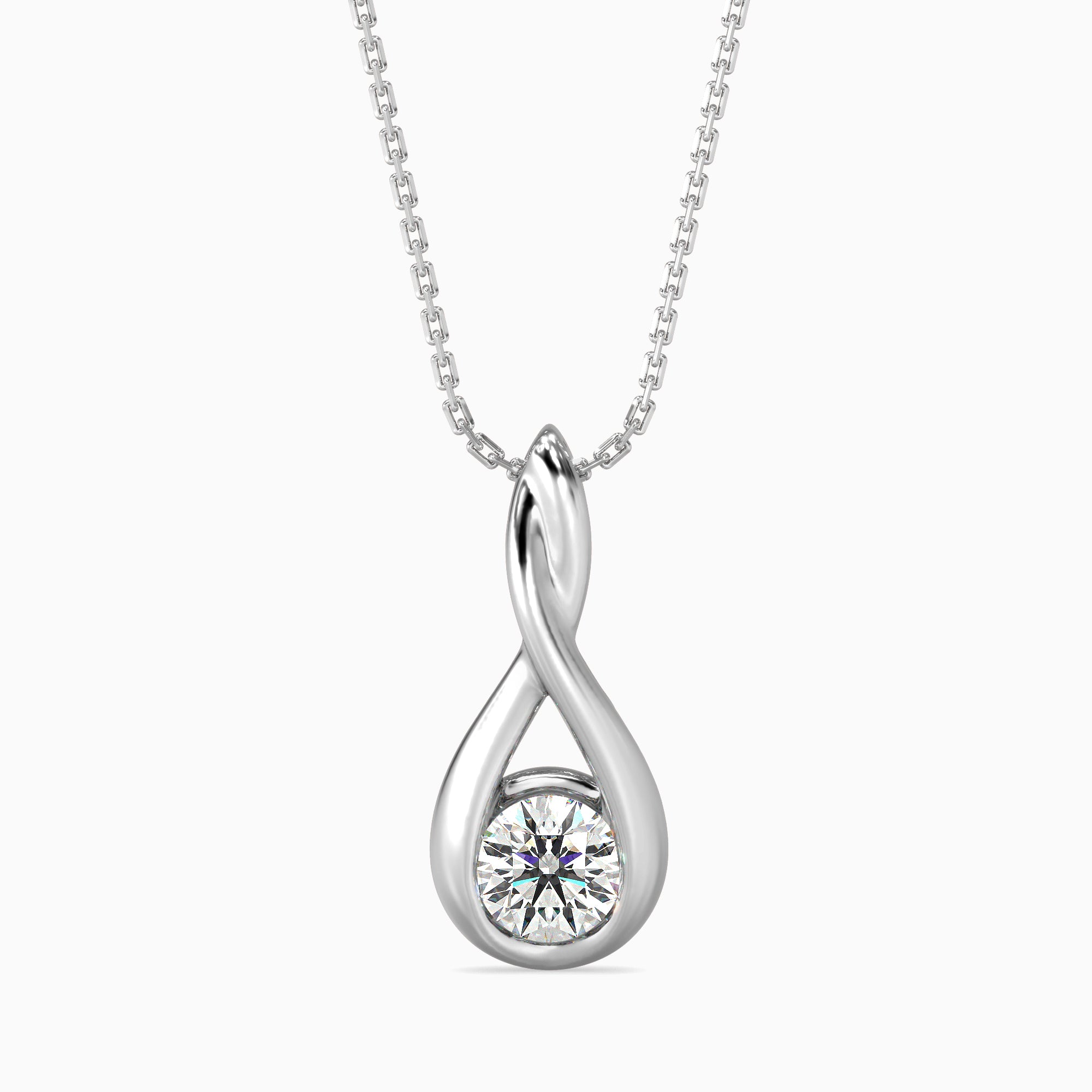 Healer Solitaire Diamond Pendant-Silver