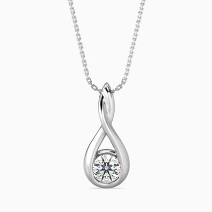 Healer Solitaire Diamond Pendant-Silver