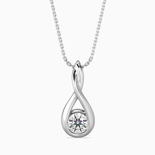 Healer Solitaire Diamond Pendant-Silver