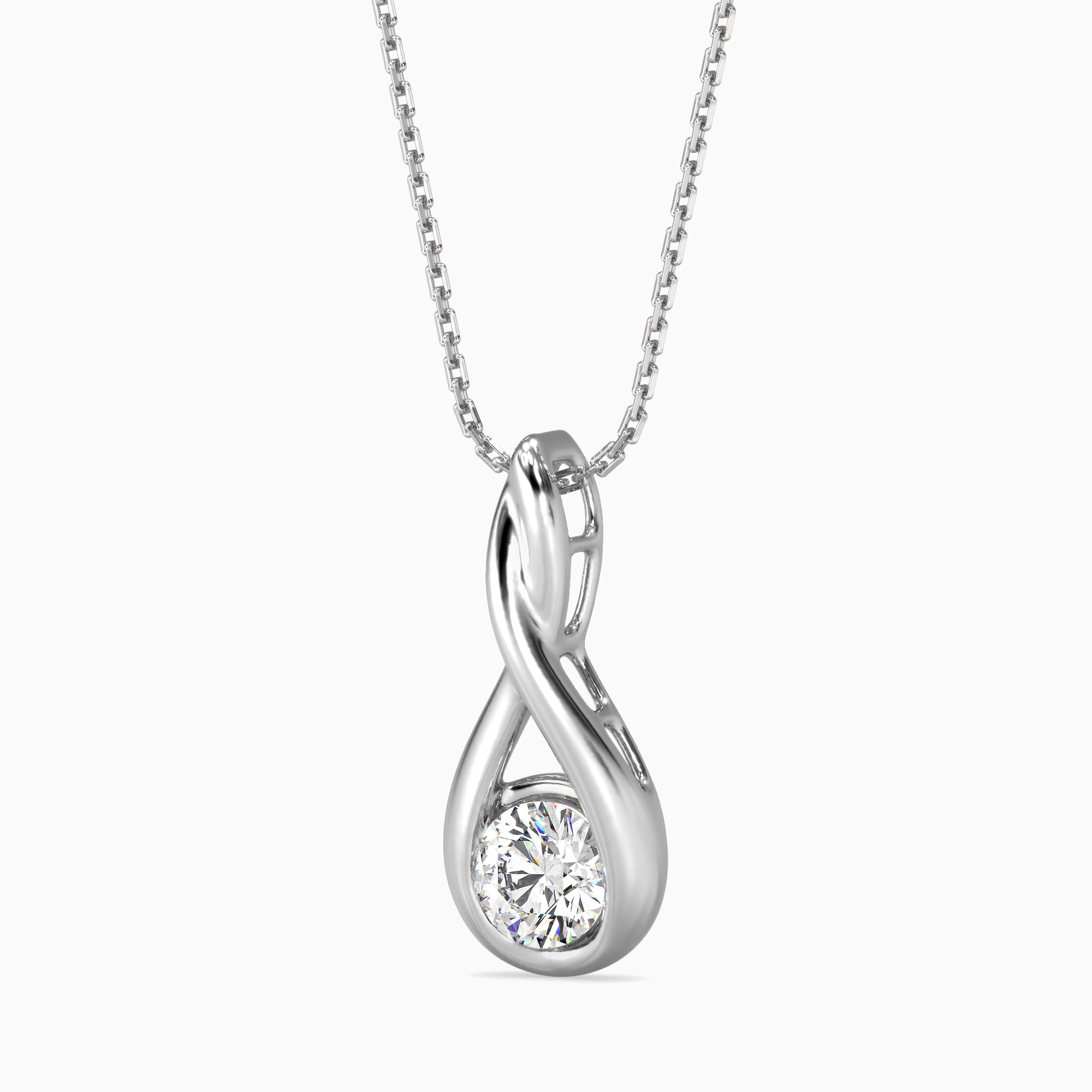 Healer Solitaire Diamond Pendant-Silver