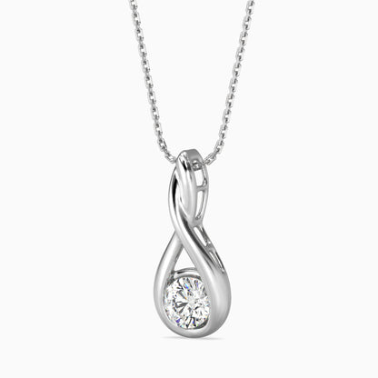 Healer Solitaire Diamond Pendant-Silver