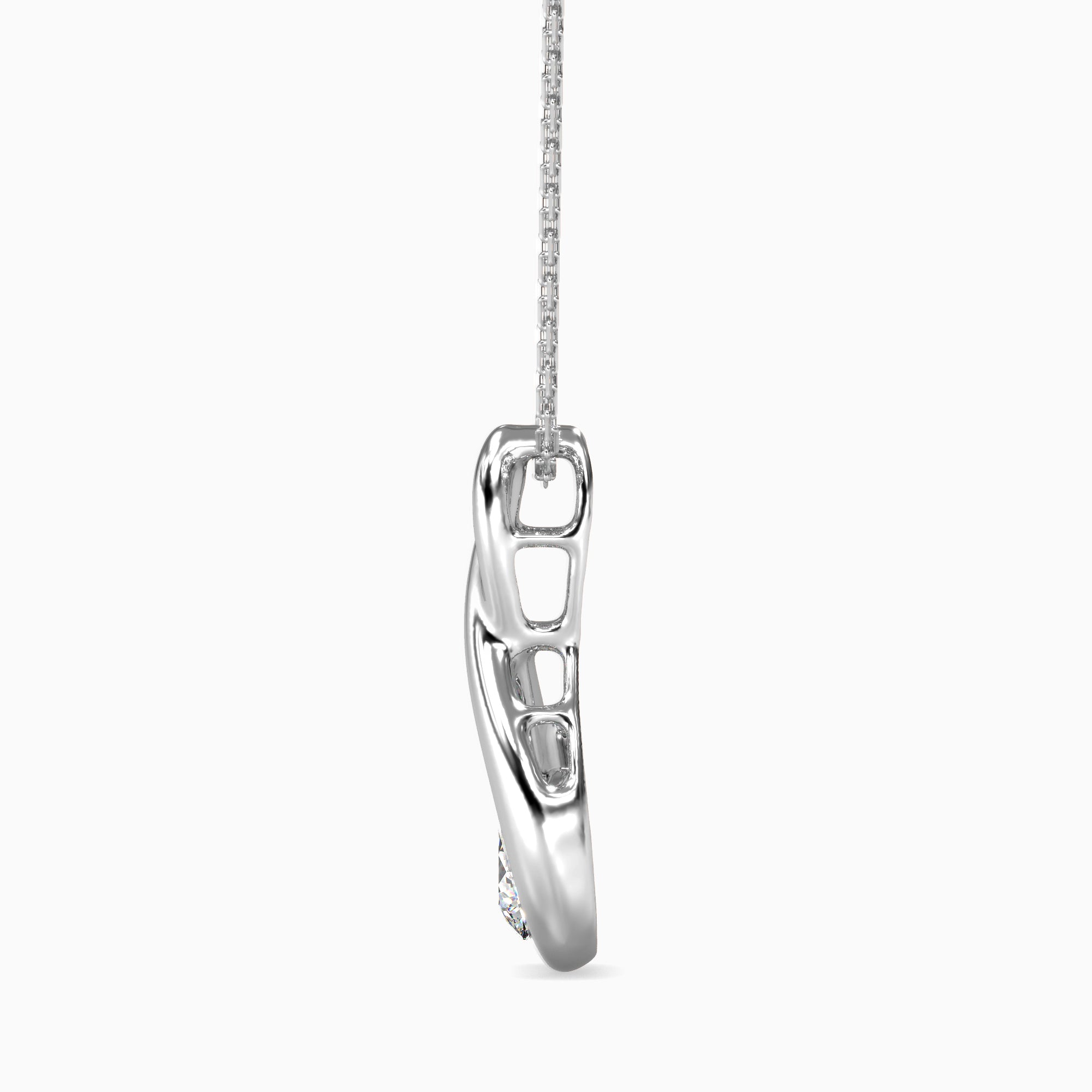 Healer Solitaire Diamond Pendant-Silver