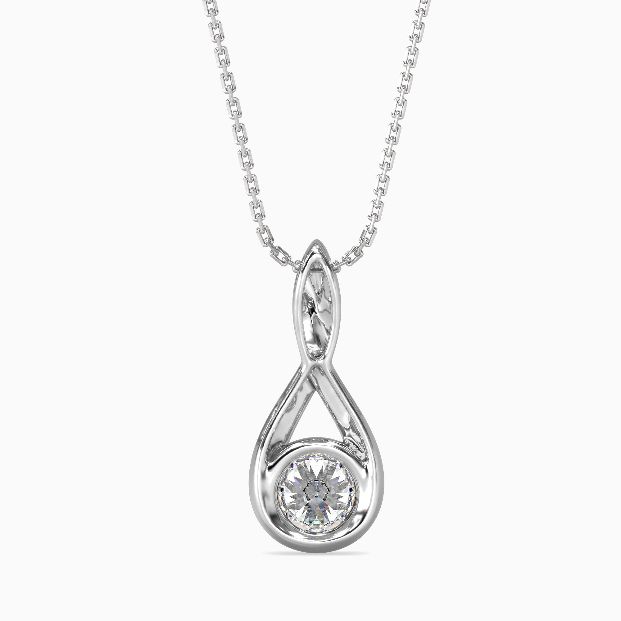 Healer Solitaire Diamond Pendant-Silver
