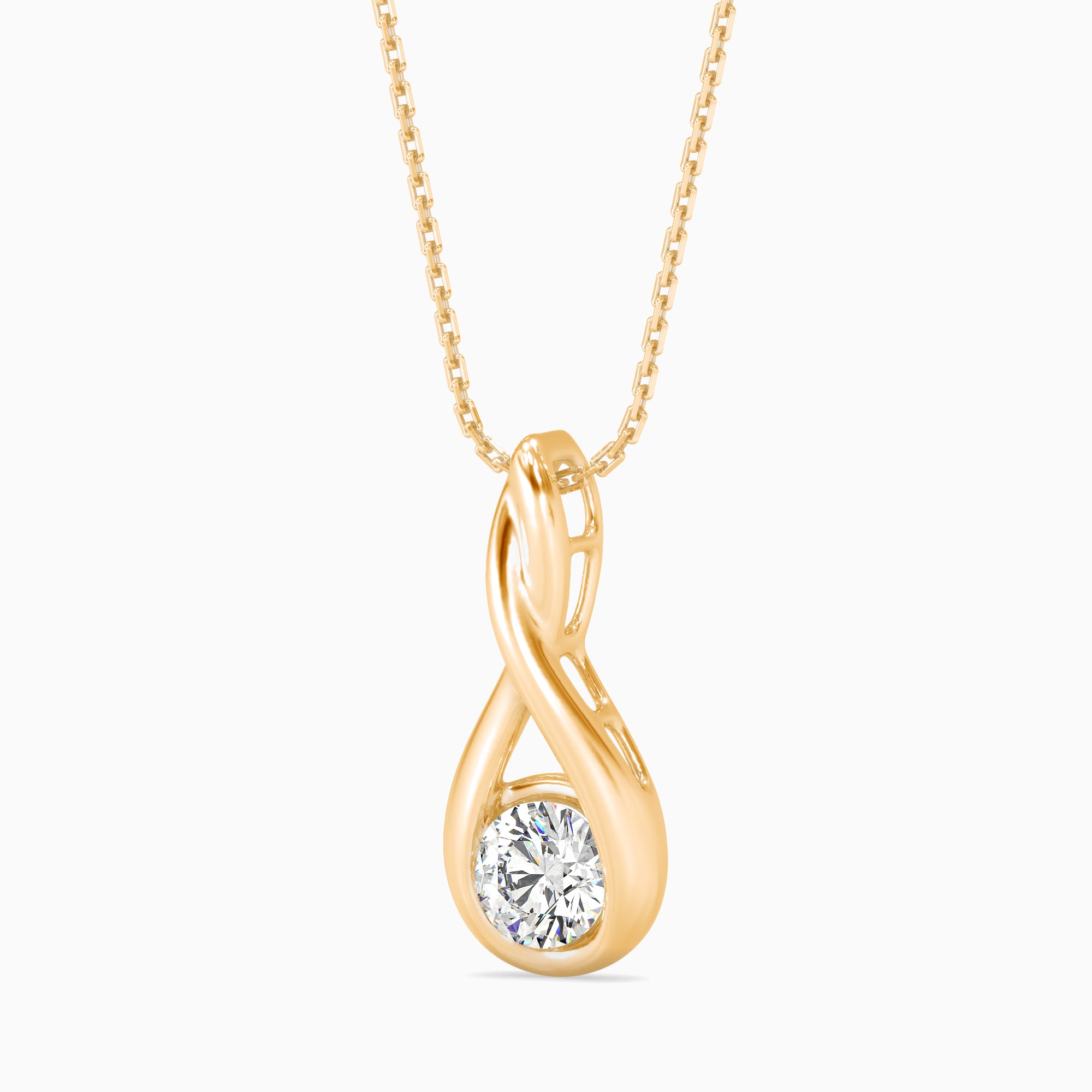 Healer Solitaire Diamond Pendant-Golden