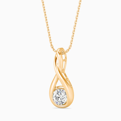 Healer Solitaire Diamond Pendant-Golden