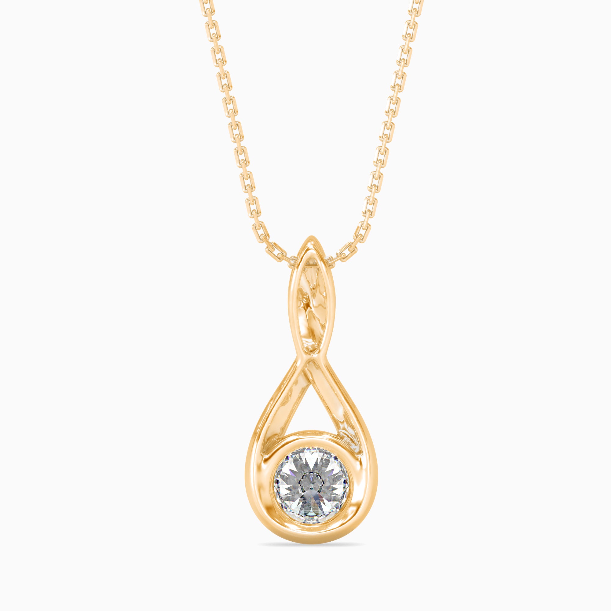 Healer Solitaire Diamond Pendant-Golden
