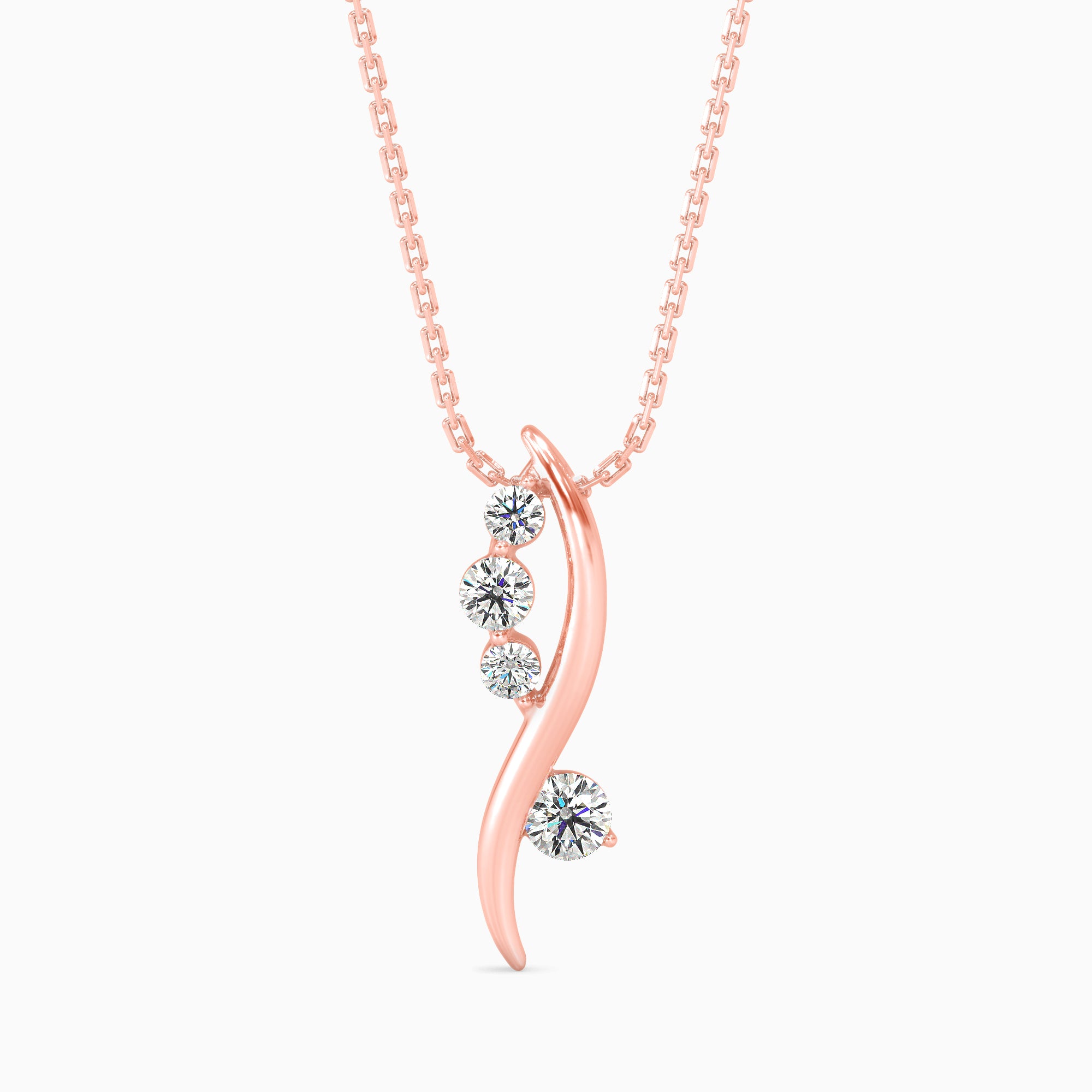 Bella Diamond Solitaire Pendant-Rose Gold