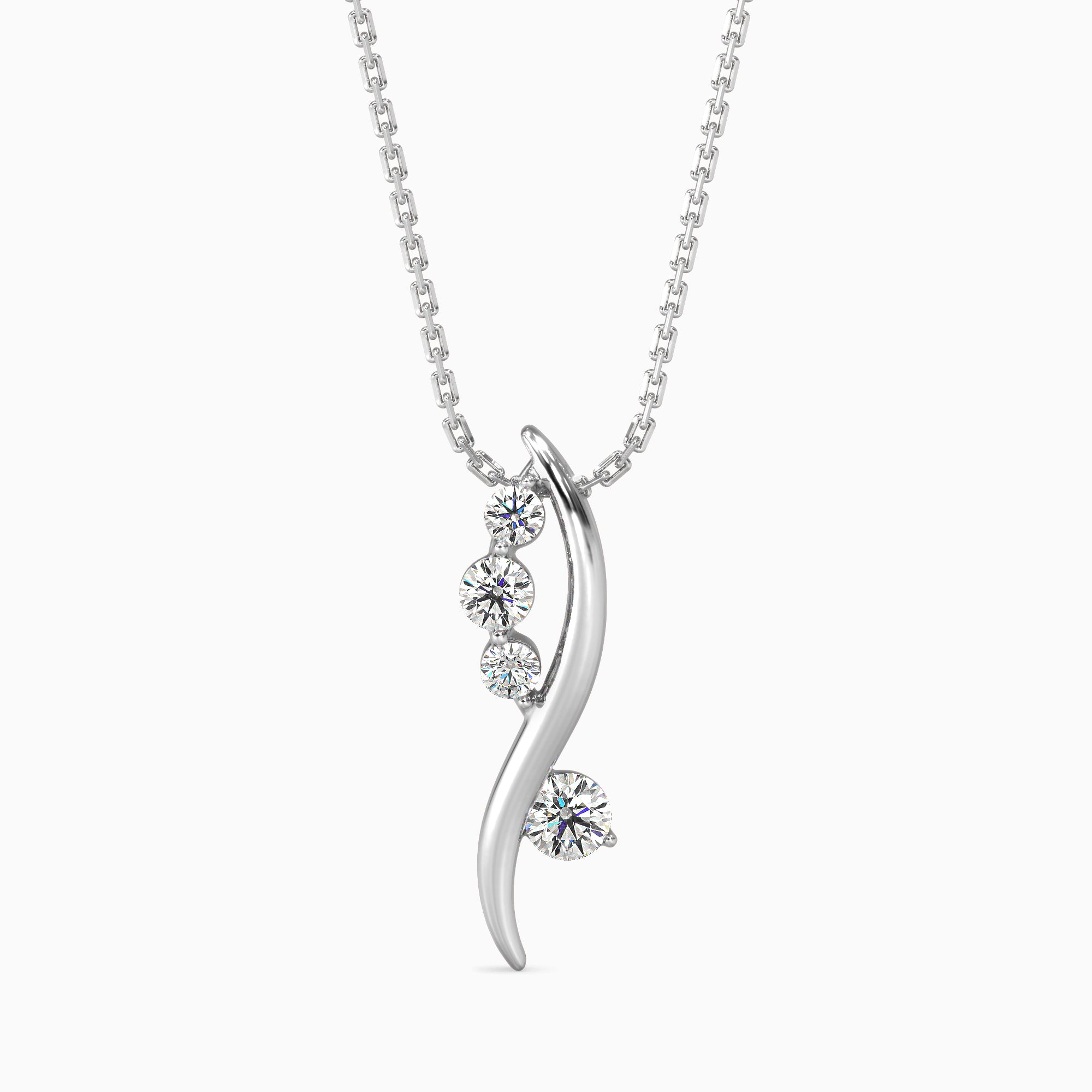 Bella Diamond Solitaire Pendant-Silver