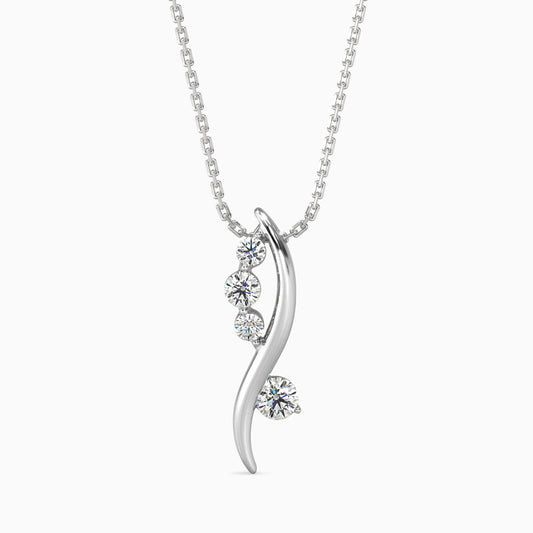 Bella Diamond Solitaire Pendant-Silver