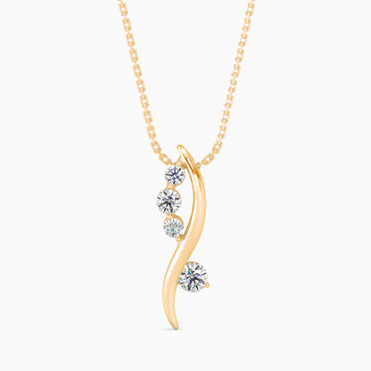 Bella Diamond Solitaire Pendant-Golden