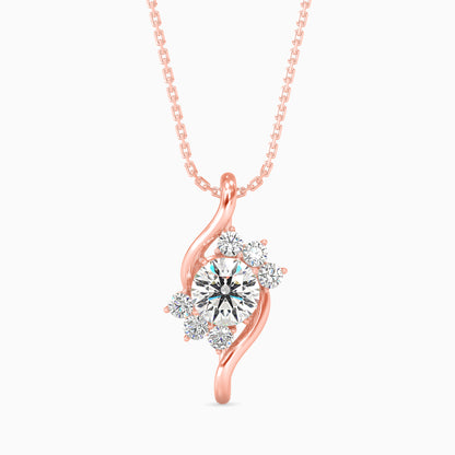 Soren Solitaire Diamond Pendant-Rose Gold