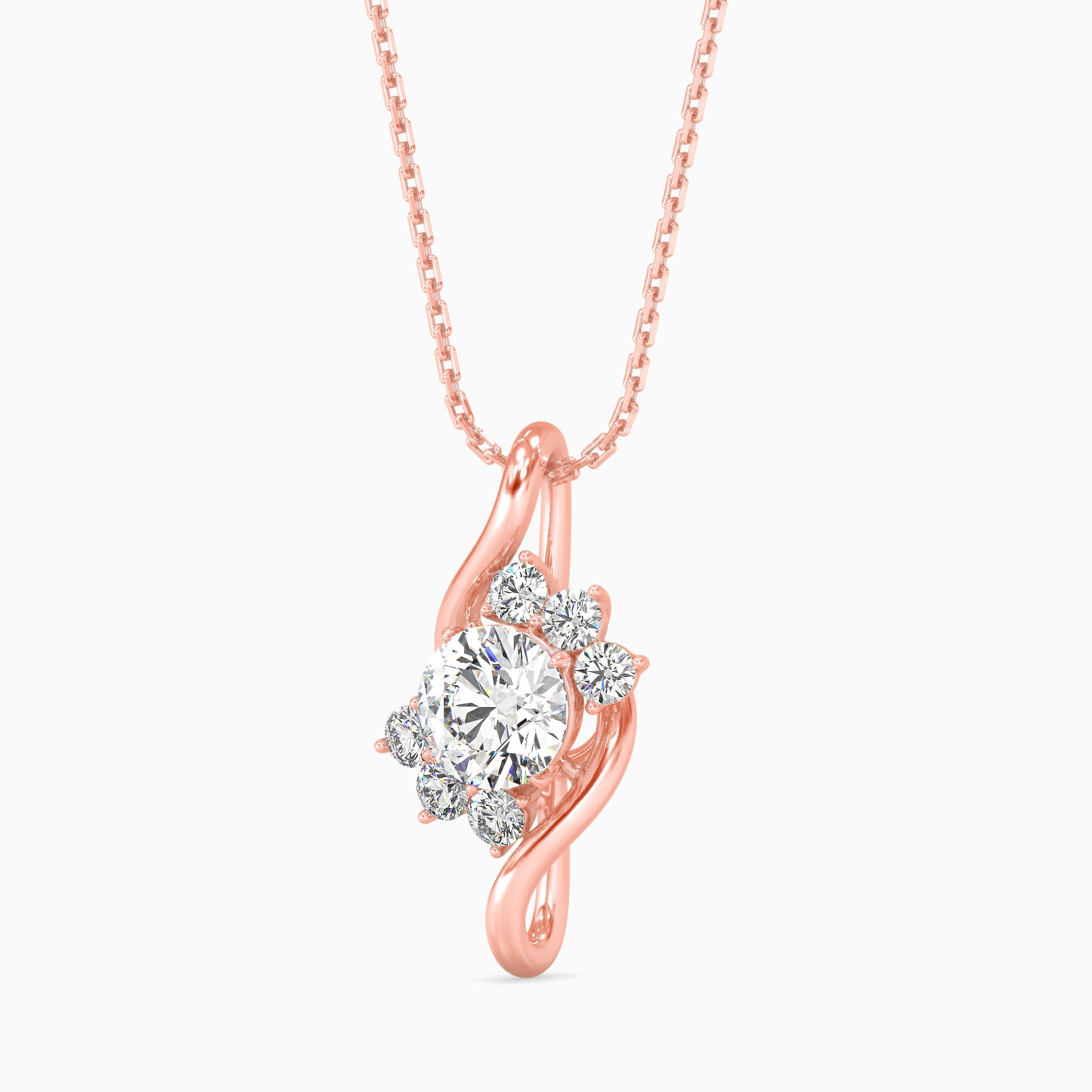 Soren Solitaire Diamond Pendant-Rose Gold
