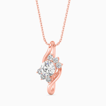 Soren Solitaire Diamond Pendant-Rose Gold