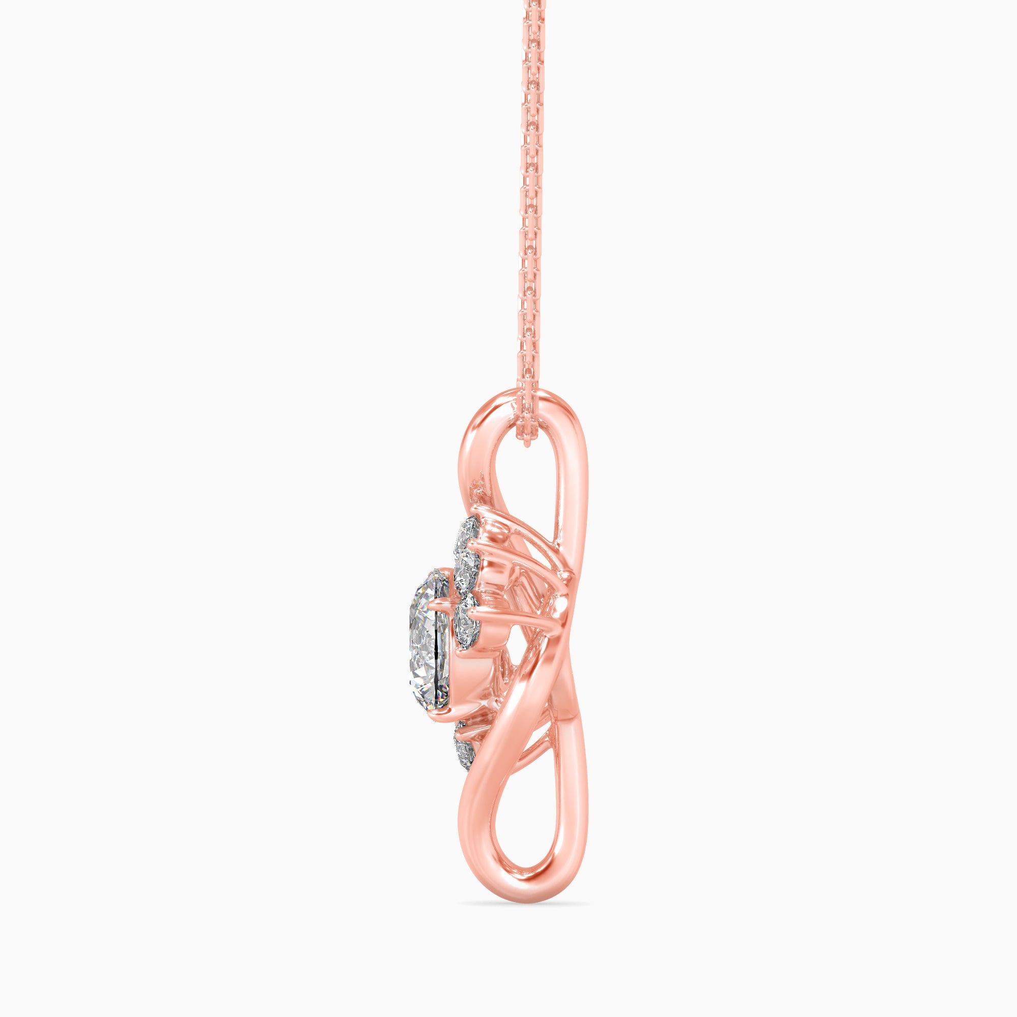 Soren Solitaire Diamond Pendant-Rose Gold