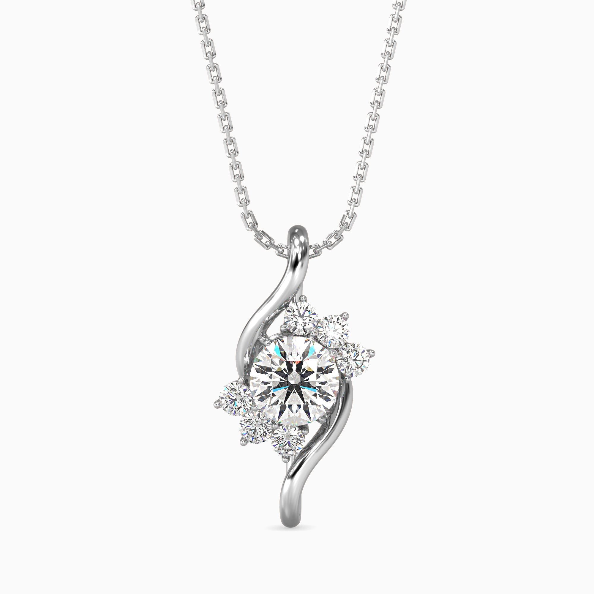 Soren Solitaire Diamond Pendant-Silver